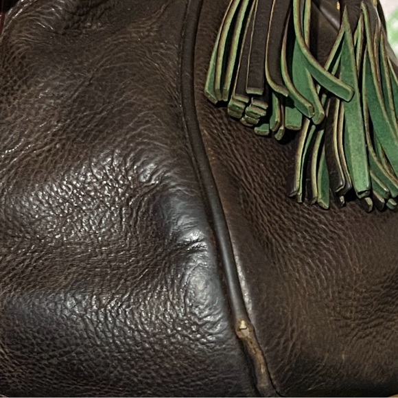 Dooney & Bourke Florentine Large Leather Satchel Dark Brown - Picture 14 of 15